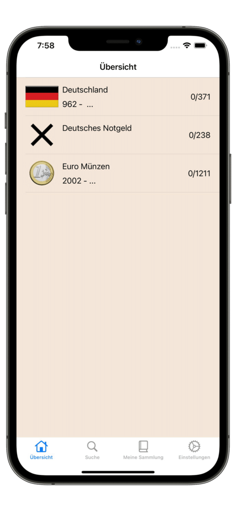 Münzen Datenbank Screenshot 2
